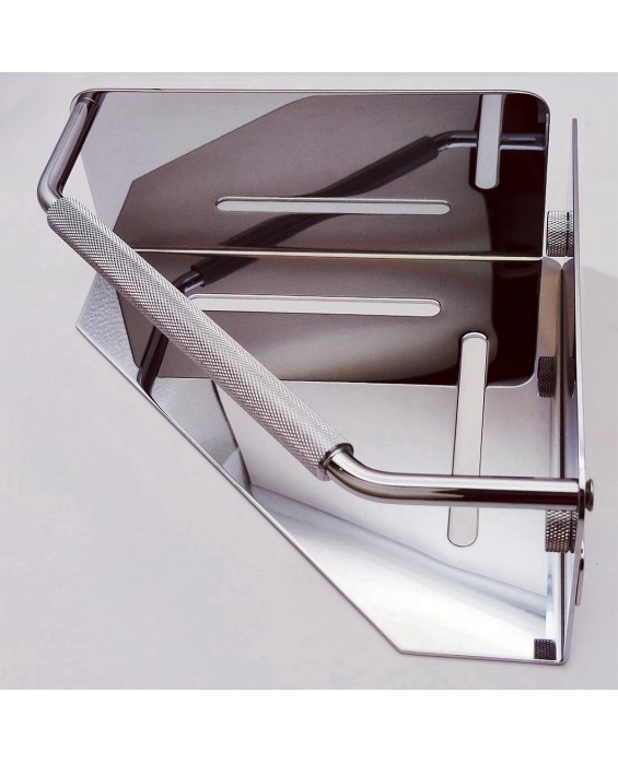 Chrome-Plated Stainless Steel Corner Rack For Bathroom