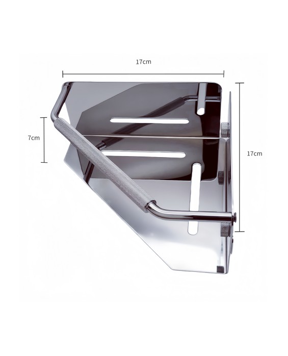 Chrome-Plated Stainless Steel Corner Rack For Bathroom