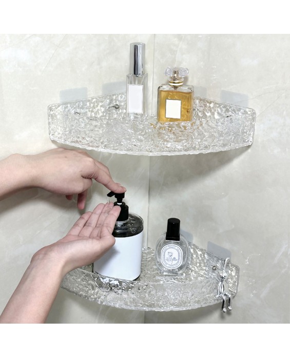 Punch-Free Acrylic Corner Shelf