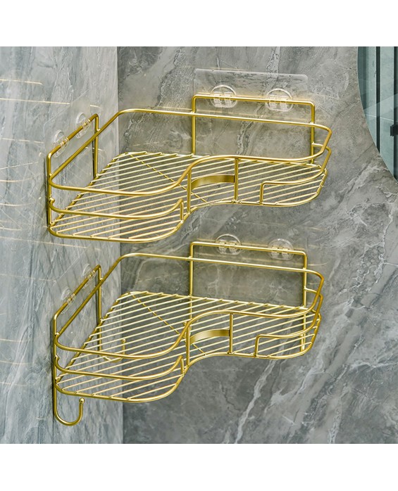 Punch-Free Bathroom Hollow Storage Rack
