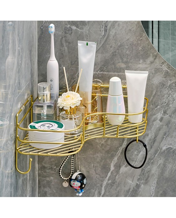 Punch-Free Bathroom Hollow Storage Rack