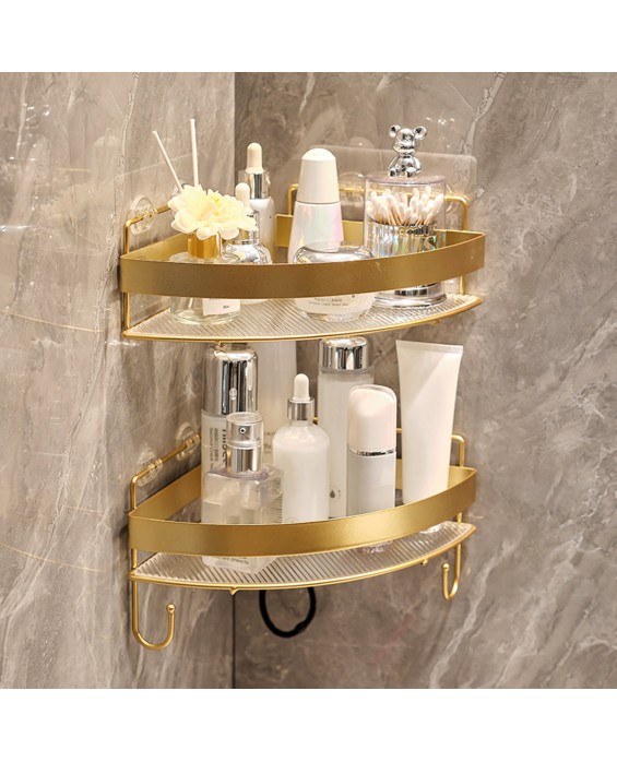 Wrought Iron Acrylic Corner Storage Rack