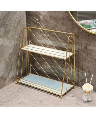 Trapezoidal Iron Bathroom Shelf