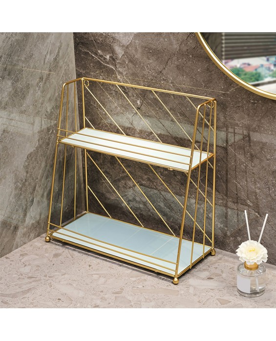 Trapezoidal Iron Bathroom Shelf
