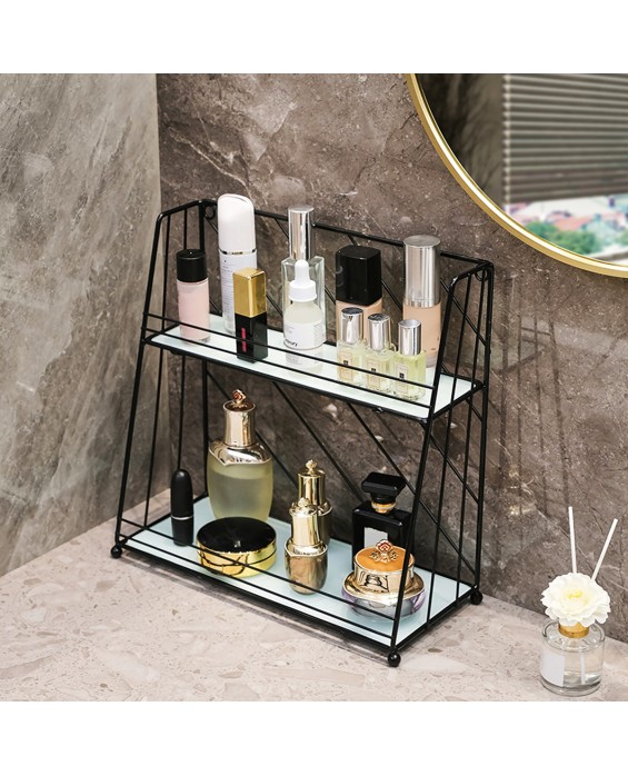 Trapezoidal Iron Bathroom Shelf
