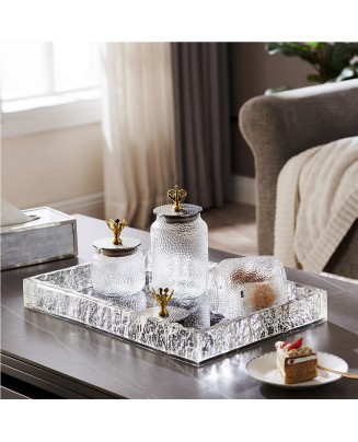 Transparent Resin Crystal Bedside Tray 