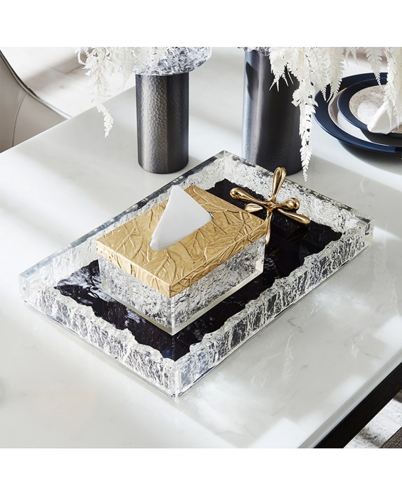 Transparent Resin Crystal Bedside Tray 