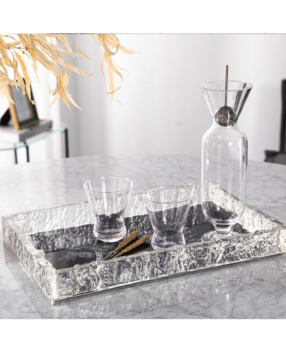 Transparent Resin Crystal Bedside Tray 