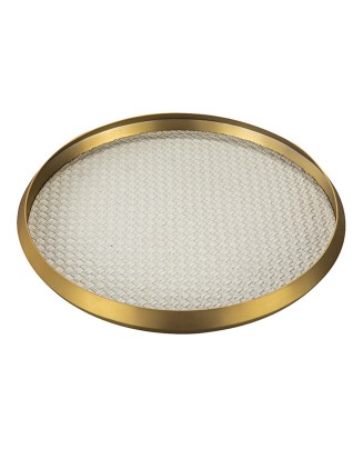 Stainless Steel Leather Round Bedside Tray