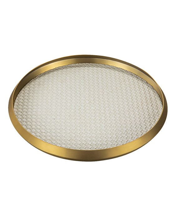Stainless Steel Leather Round Bedside Tray