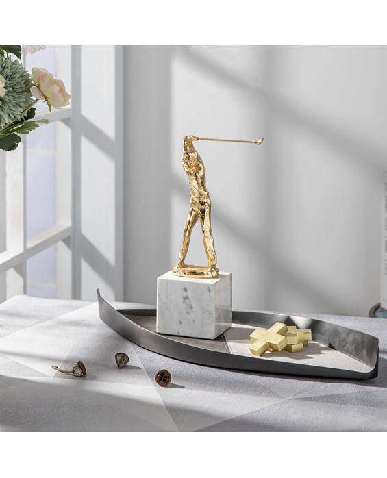 Stainless Steel Leather Special-Shaped Bedside Tray