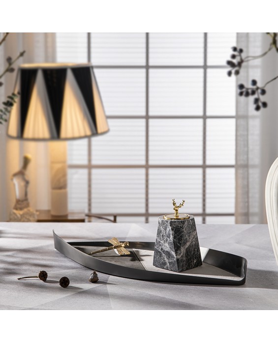 Stainless Steel Leather Special-Shaped Bedside Tray