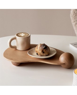 Pure Solid Wood Art Bedside Tray