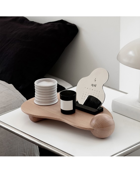 Pure Solid Wood Art Bedside Tray