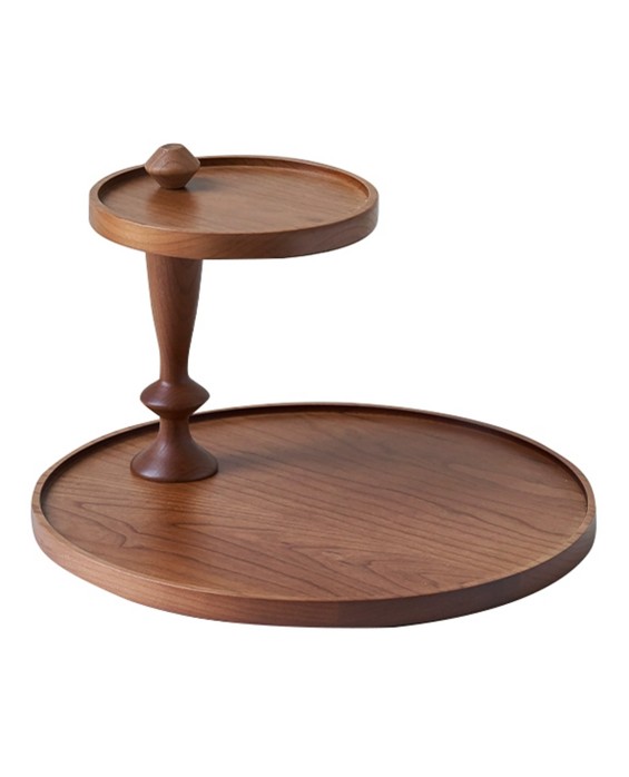 Cherry Wood Double-Layer Tray