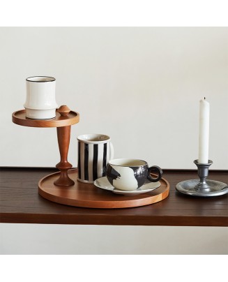Cherry Wood Double-Layer Tray