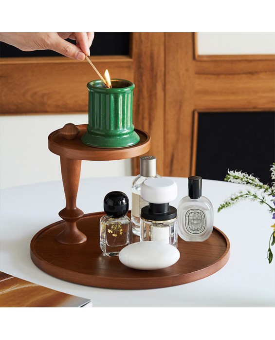 Cherry Wood Double-Layer Tray