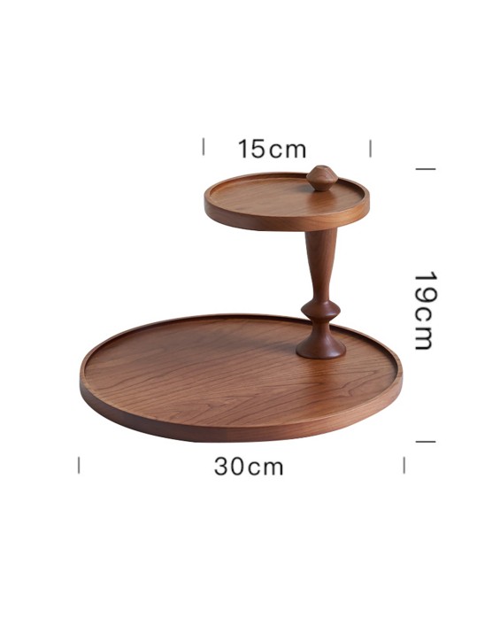 Cherry Wood Double-Layer Tray