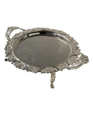 Electroplated Silver High-Legged Tray
