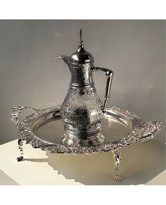 Electroplated Silver High-Legged Tray