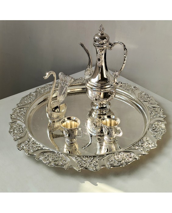 Electroplated Silver High-Legged Tray