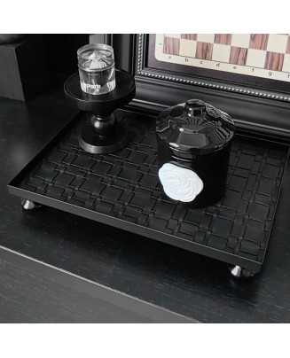 Leather Woven Bedside Tray