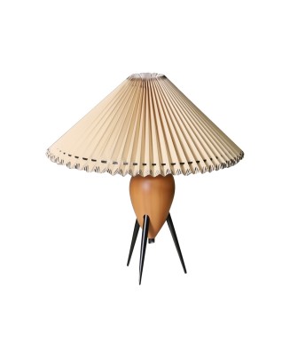 Solid Wood Medieval Style Pleated Table Lamp