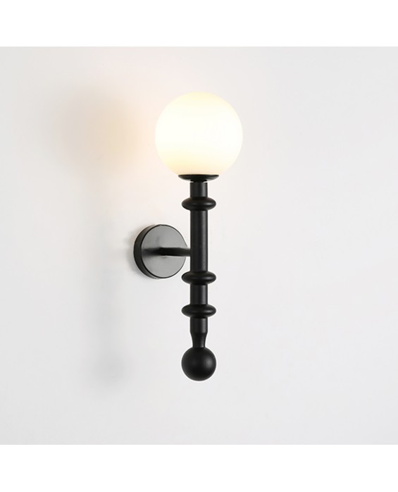 Bedroom Painted Frosted Bedside Wall Lamp