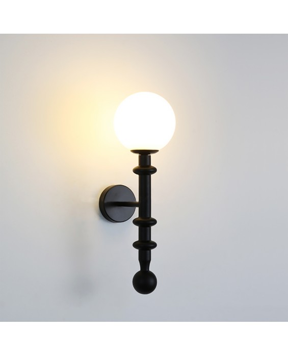 Bedroom Painted Frosted Bedside Wall Lamp