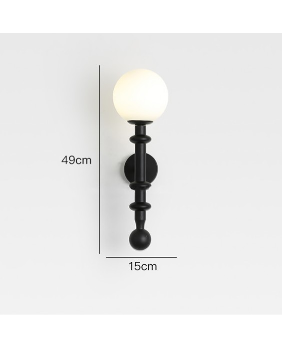 Bedroom Painted Frosted Bedside Wall Lamp