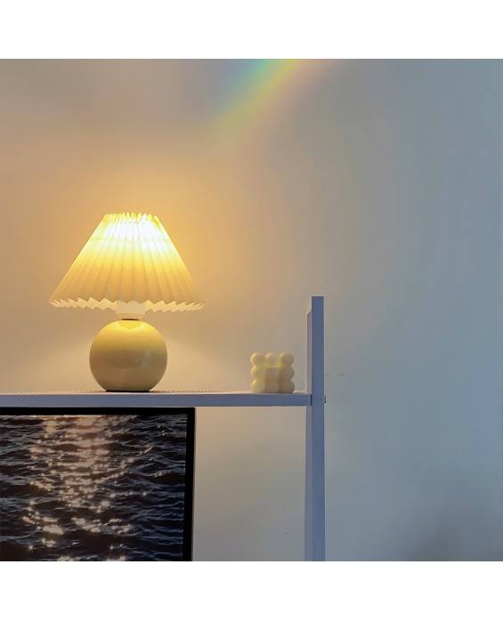 Retro Bedside Pleated Table Lamp