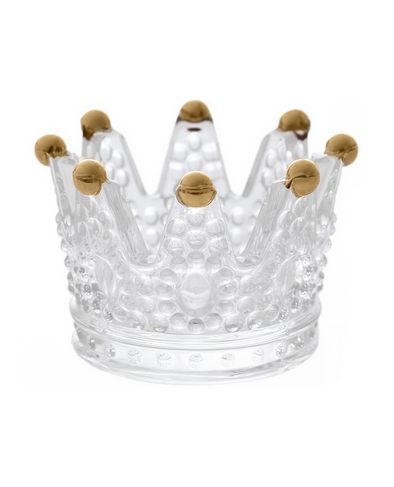 Vintage Glass Crown Candlestick