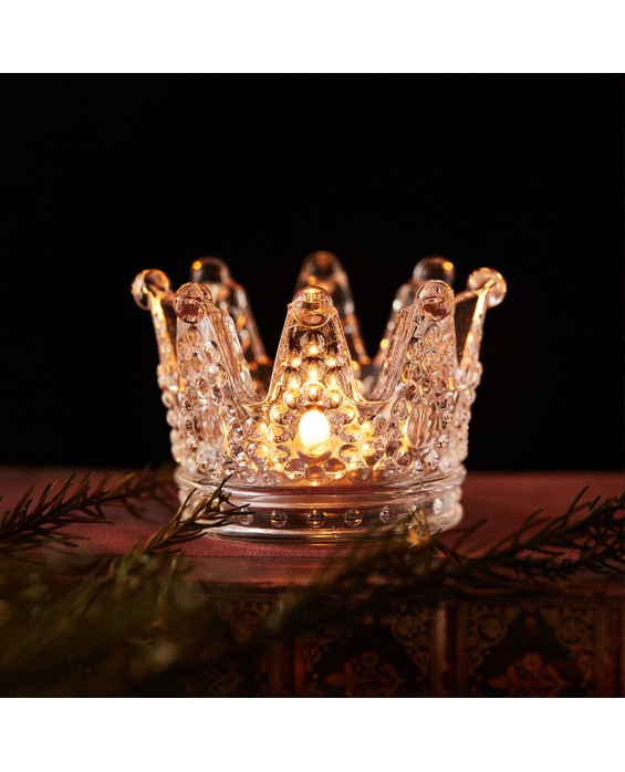 Vintage Glass Crown Candlestick
