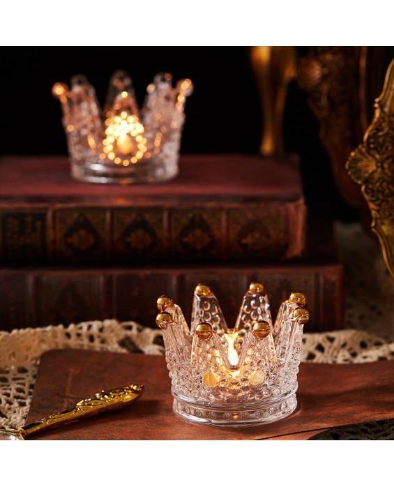 Vintage Glass Crown Candlestick
