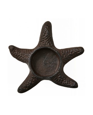Distressed Cast Iron Starfish Candlestick