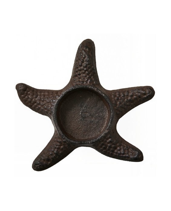 Distressed Cast Iron Starfish Candlestick