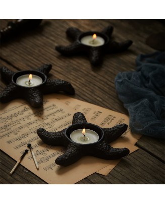 Distressed Cast Iron Starfish Candlestick