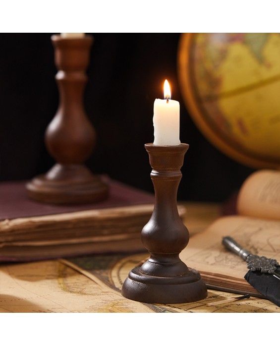 Log Wood Candlestick