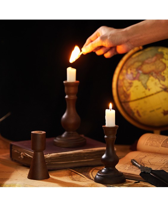 Log Wood Candlestick