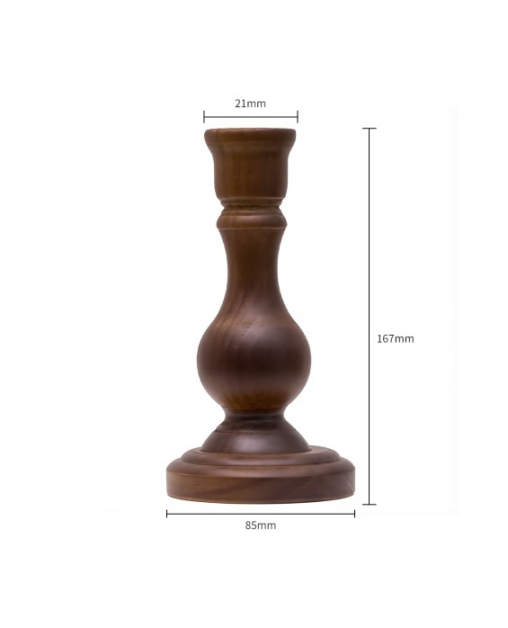 Log Wood Candlestick