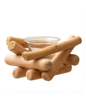 Retro Driftwood Candlestick - 32.18
