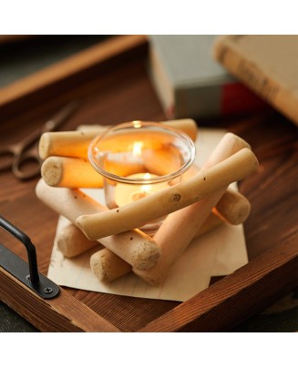 Retro Driftwood Candlestick - 32.18