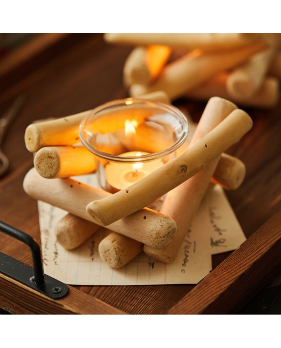 Retro Driftwood Candlestick - 32.18