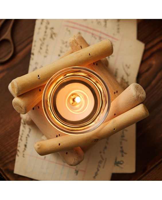 Retro Driftwood Candlestick - 32.18