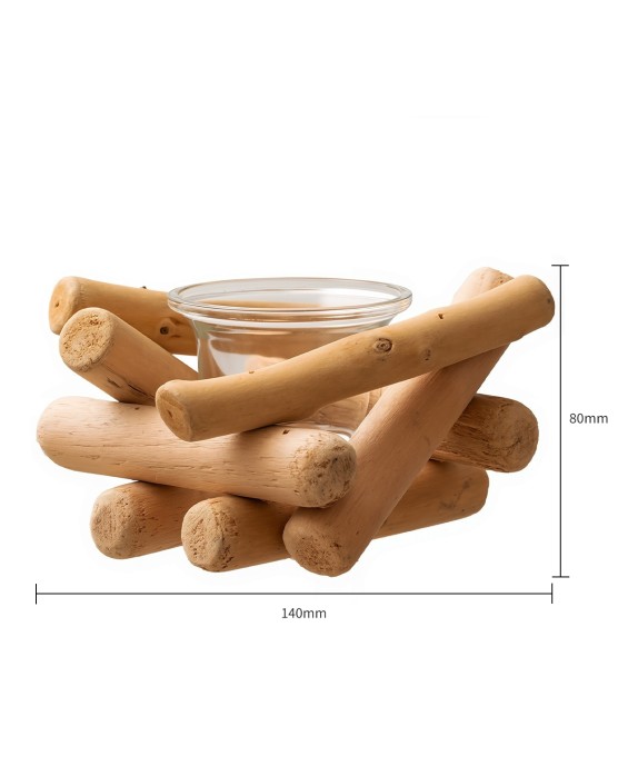 Retro Driftwood Candlestick - 32.18