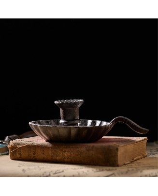 Retro European Cast Iron Candle Holder
