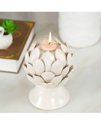 Ceramic Lotus Candlestick