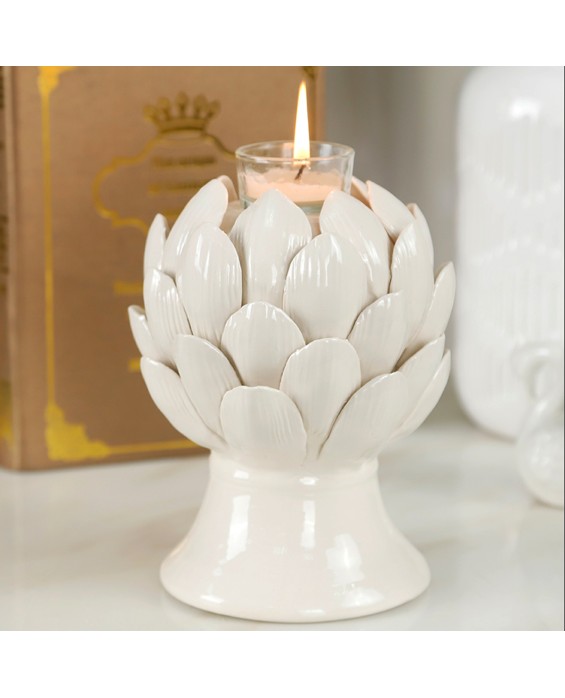 Ceramic Lotus Candlestick