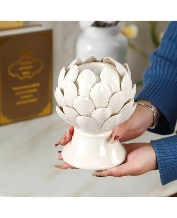 Ceramic Lotus Candlestick