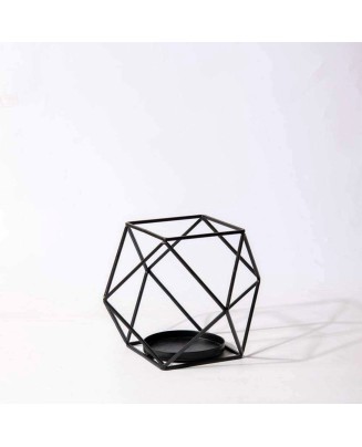 Black Metal Wire Candle Pillar Holder